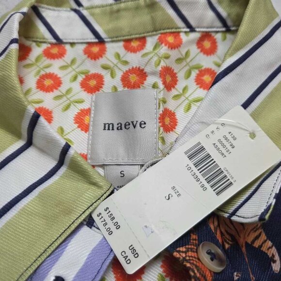 New S Anthropologie The Soren mixed-print mini shirt dress by Maeve - Picture 8 of 11